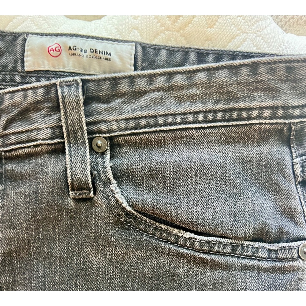 AG Adriano Goldschmied Everett Jeans Mens 32R Gray Slim Straight Denim - Picture 7 of 10